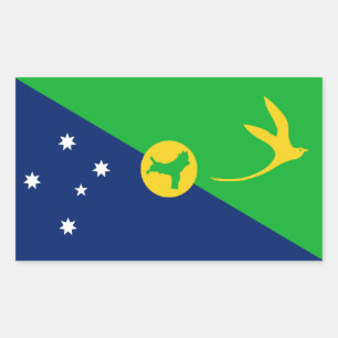Pegatina Rectangular Bandera de la Isla de Navidad