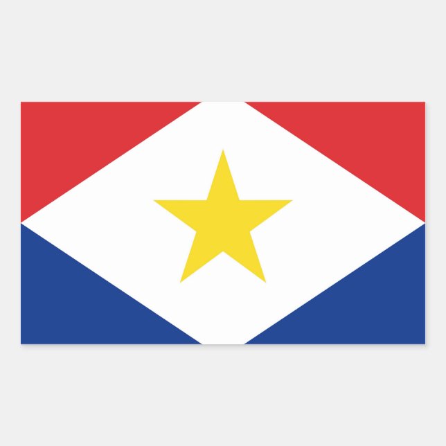 Pegatina Rectangular Bandera de la isla saba Países Bajos (Anverso)