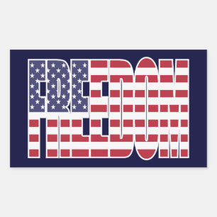 Pegatina Rectangular Bandera de la Libertad de Estados Unidos