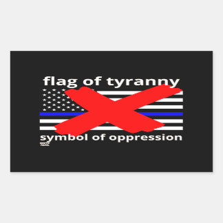 Pegatina Rectangular Bandera de la línea azul de la bandera de la polic