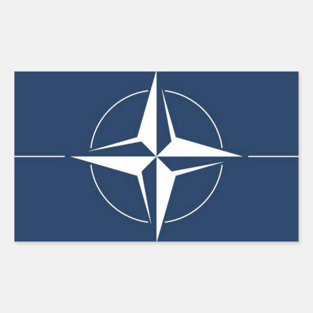 Pegatina Rectangular Bandera de la OTAN (Anverso)