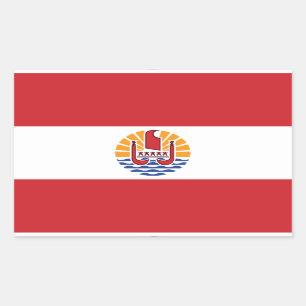 Pegatina Rectangular Bandera de la Polinesia Francesa