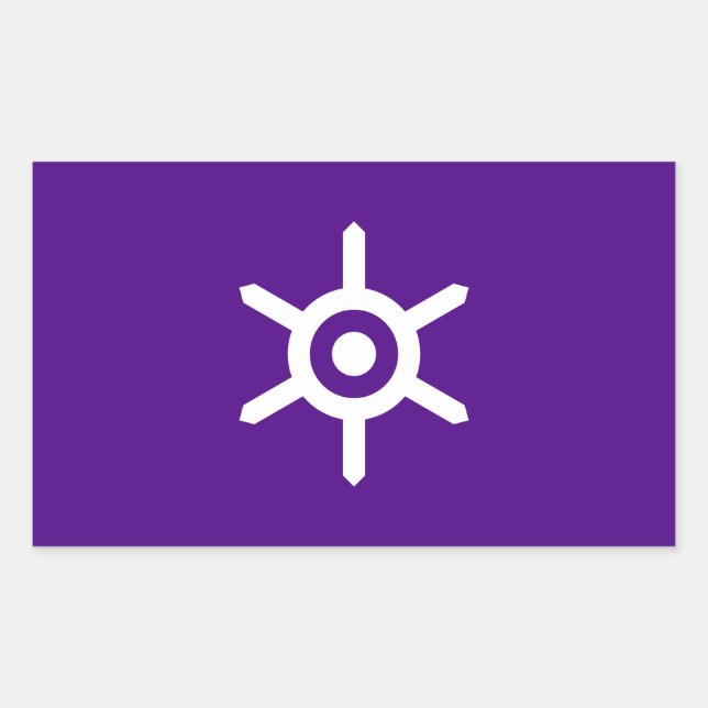 Pegatina Rectangular Bandera de la prefectura de Tokio, Japón (Anverso)