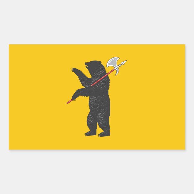 Pegatina Rectangular Bandera de la provincia de Yaroslavl (Anverso)