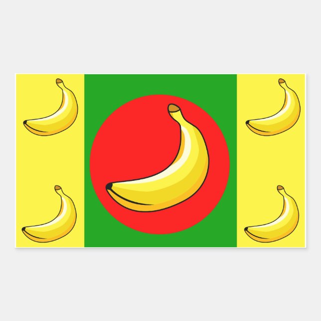 Pegatina Rectangular Bandera de la república bananera (Anverso)