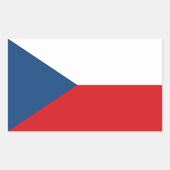 Pegatina Rectangular Bandera de la República Checa (Anverso)
