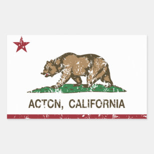 Pegatina Rectangular Bandera de la república de Acton California