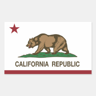 Pegatina Rectangular Bandera de la república de California