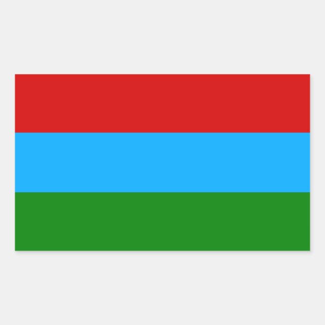 Pegatina Rectangular Bandera de la República de Carelia (Anverso)