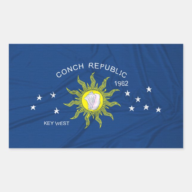 Pegatina Rectangular Bandera de la República de Conch (Anverso)