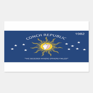 Pegatina Rectangular Bandera de la república de la concha
