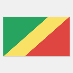 Pegatina Rectangular Bandera de la República del Congo