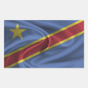 Pegatina Rectangular Bandera de la República Democrática del Congo