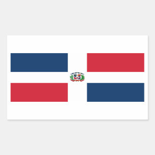 Pegatina Rectangular Bandera de la República Dominicana