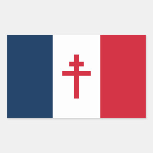 Pegatina Rectangular Bandera de la resistencia francesa símbolo de guer