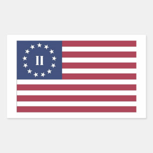 Pegatina Rectangular Bandera de la Segunda Revolución Americana