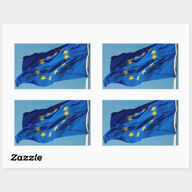 Pegatina Rectangular Bandera de la UE (Hoja)