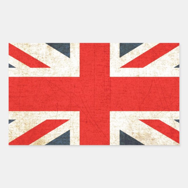 Pegatina Rectangular Bandera de la Unión Británica (Anverso)