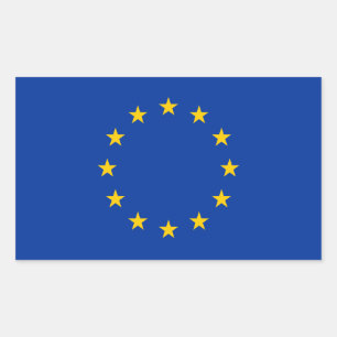 Pegatina Rectangular Bandera de la Unión Europea