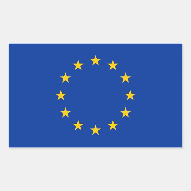 Pegatina Rectangular Bandera de la Unión Europea (Anverso)