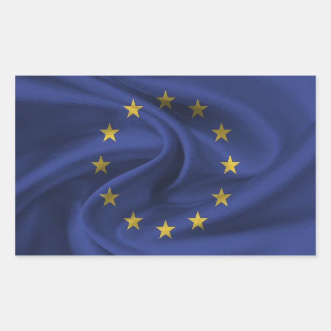 Pegatina Rectangular Bandera de la Unión Europea (Anverso)