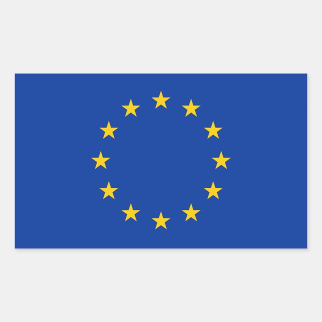 Pegatina Rectangular Bandera de la Unión Europea (Anverso)