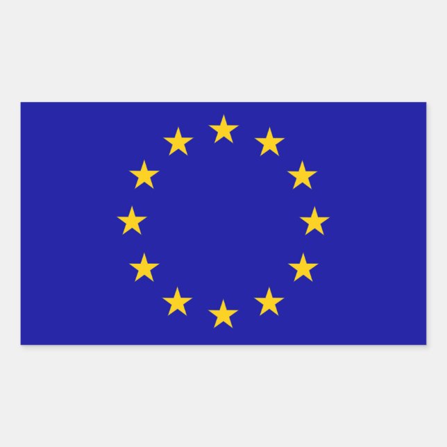 Pegatina Rectangular Bandera de la Unión Europea (Anverso)