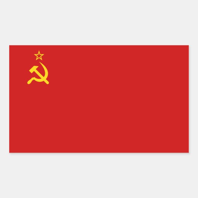 Pegatina Rectangular Bandera de la Unión Soviética/URSS/CCCP (Anverso)