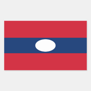 Pegatina Rectangular Bandera de Laos