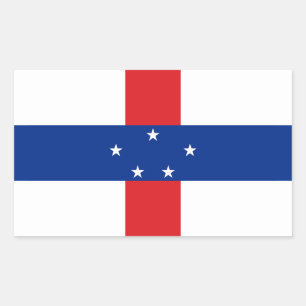 Pegatina Rectangular Bandera de las Antillas Neerlandesas