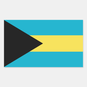Pegatina Rectangular Bandera de las Bahamas