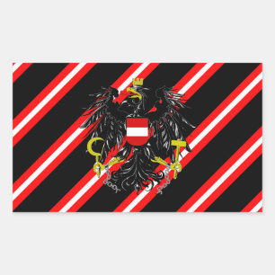 Pegatina Rectangular Bandera de las franjas de Austria