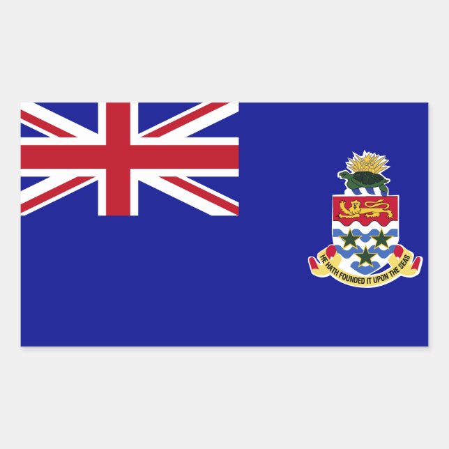 Pegatina Rectangular Bandera de las Islas Caimán (Anverso)