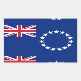 Pegatina Rectangular Bandera de las Islas Cook