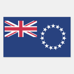 Pegatina Rectangular Bandera de las Islas Cook