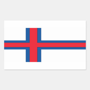 Pegatina Rectangular Bandera de las Islas Feroe