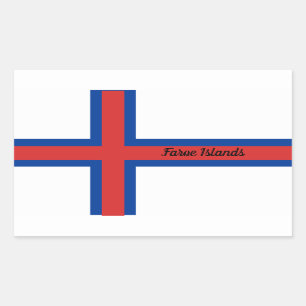 Pegatina Rectangular Bandera de las Islas Feroe