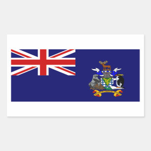 Pegatina Rectangular Bandera de las Islas Georgias del Sur y Sandwich d