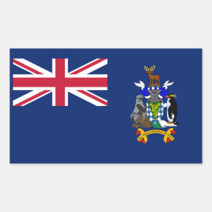 Pegatina Rectangular Bandera de las Islas Georgias del Sur y Sandwich d