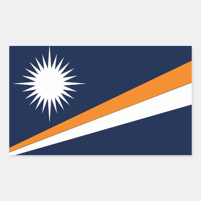 Pegatina Rectangular Bandera de las Islas Marshall (Anverso)