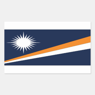 Pegatina Rectangular Bandera de las Islas Marshall