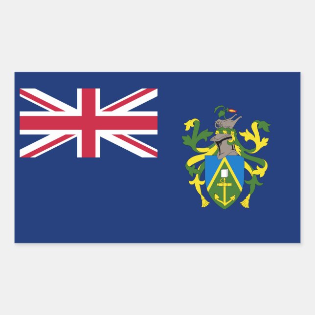 Pegatina Rectangular Bandera de las Islas Pitcairn (Anverso)