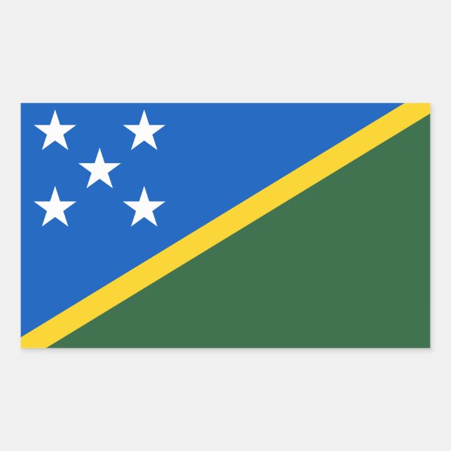 Pegatina Rectangular Bandera de las Islas Salomón (Anverso)