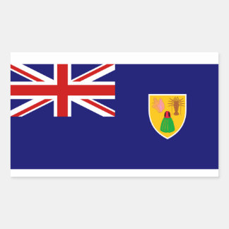 Pegatina Rectangular Bandera de las Islas Turcas y Caicos