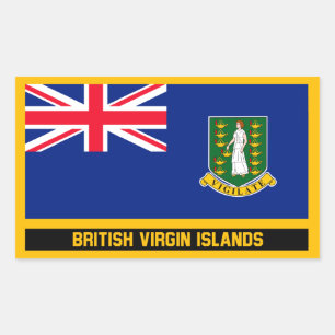 Pegatina Rectangular Bandera de las Islas Vírgenes Británicas