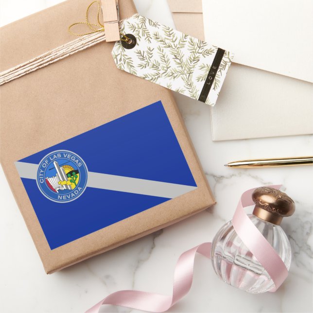 Pegatina Rectangular Bandera de Las Vegas (Nevada) (Regalar)