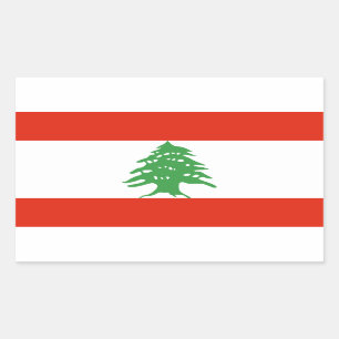 Pegatina Rectangular Bandera de Líbano