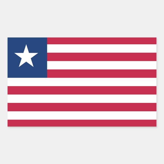 Pegatina Rectangular Bandera de Liberia (Anverso)
