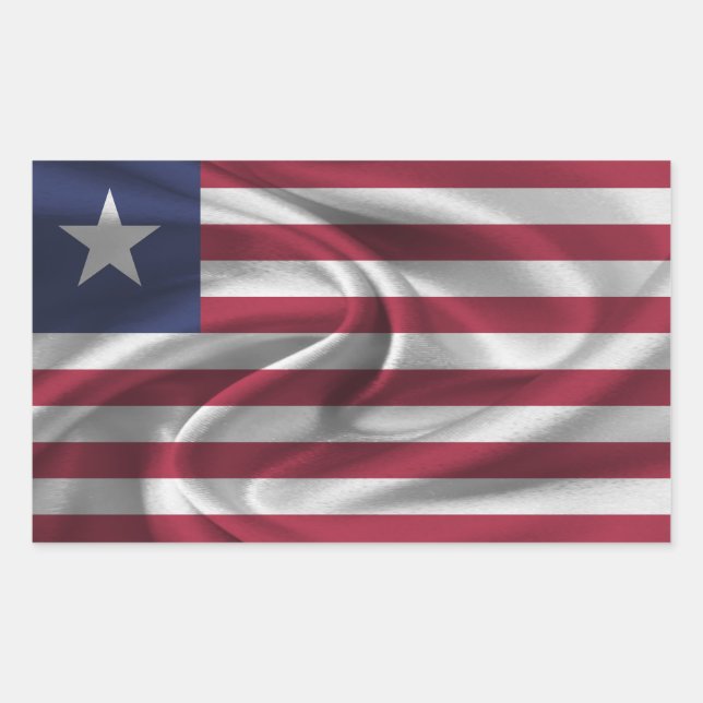 Pegatina Rectangular Bandera de Liberia (Anverso)