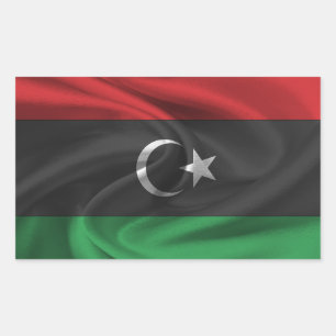 Pegatina Rectangular Bandera de Libia